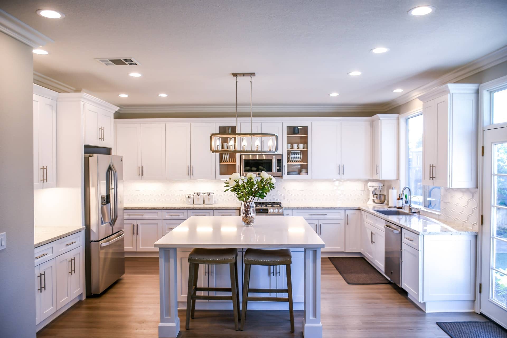 modern workspace with cabinet